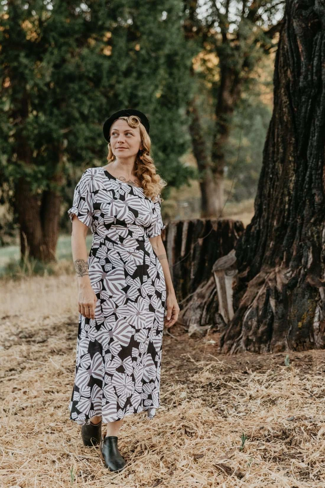 Romance Soul Stylish Waistband Design Bella Dress in Bow Tie Challis