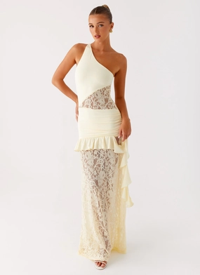 Benita Maxi Dress - Yellow Soft fabric piece plus-size