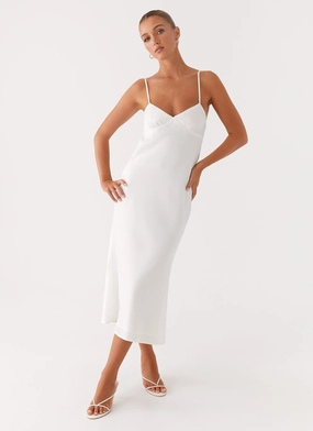Bentley Midi Dress - White Easy-Storage