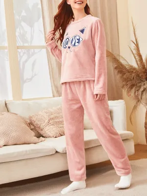 BerriesJam - Cozy Cartoon Plush Home Clothes Pajamas Set