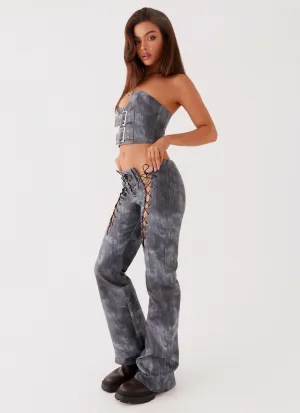 Recycled Polyester Blend Better When I'm Dancing Lace Up Pants - Graphite