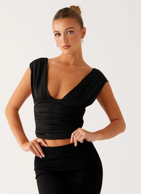 Beyond Measure Top - Black Contrast Stitching