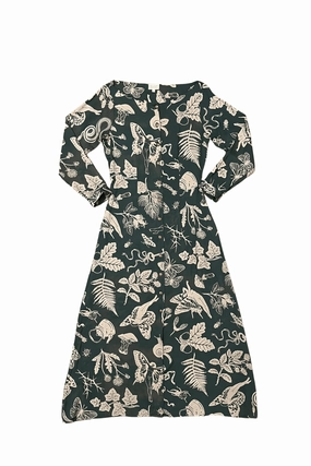 Soft Texture Bhodie Dress in Emerald Woodland Wonder