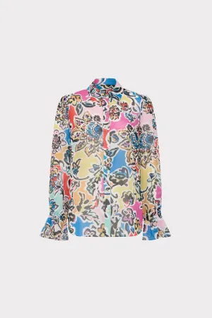 Lacey Rainbow Oasis Blouse Noise Reduced Zipper