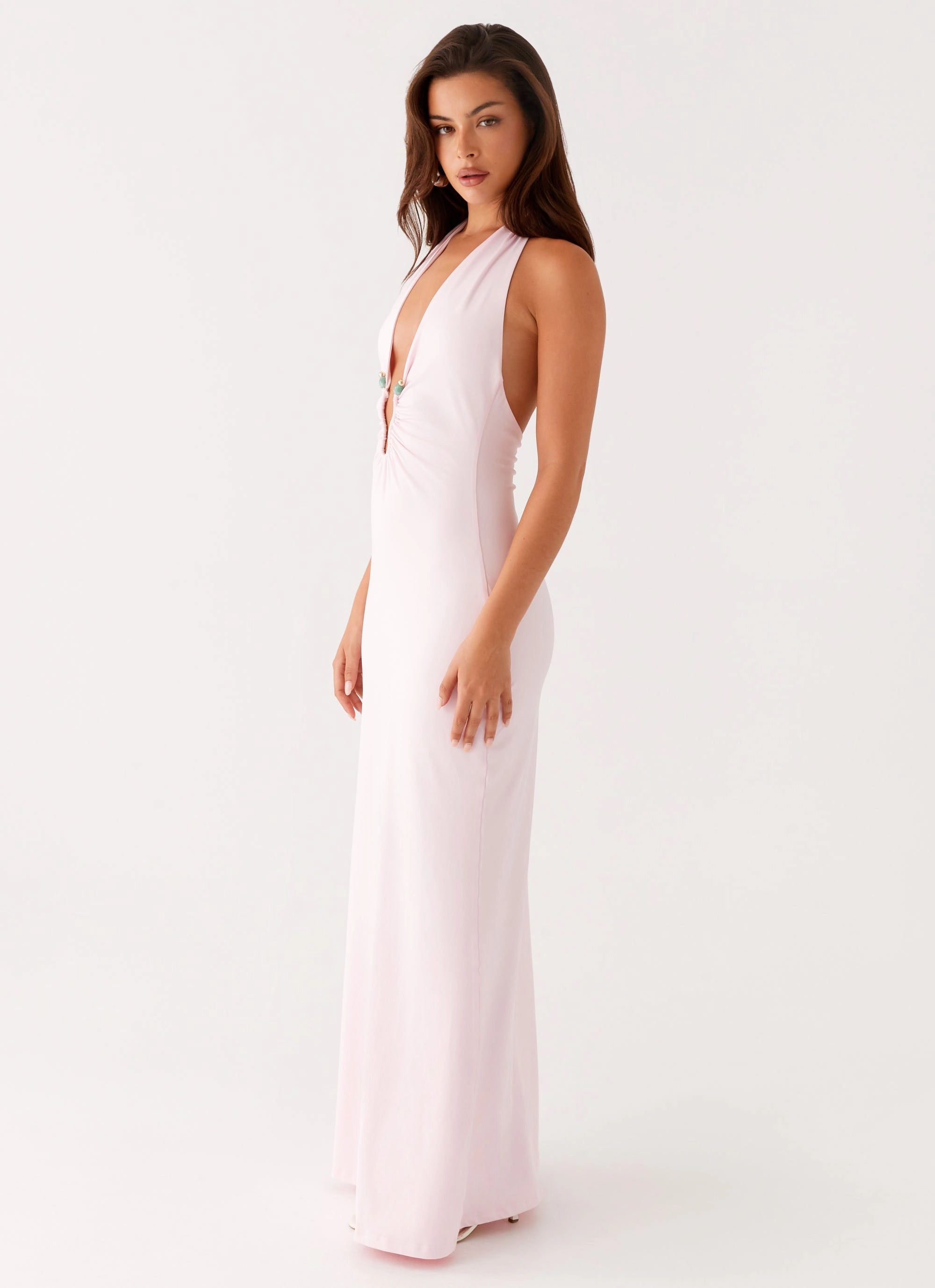 Nicola Maxi Dress - Pink Elegant evening wear