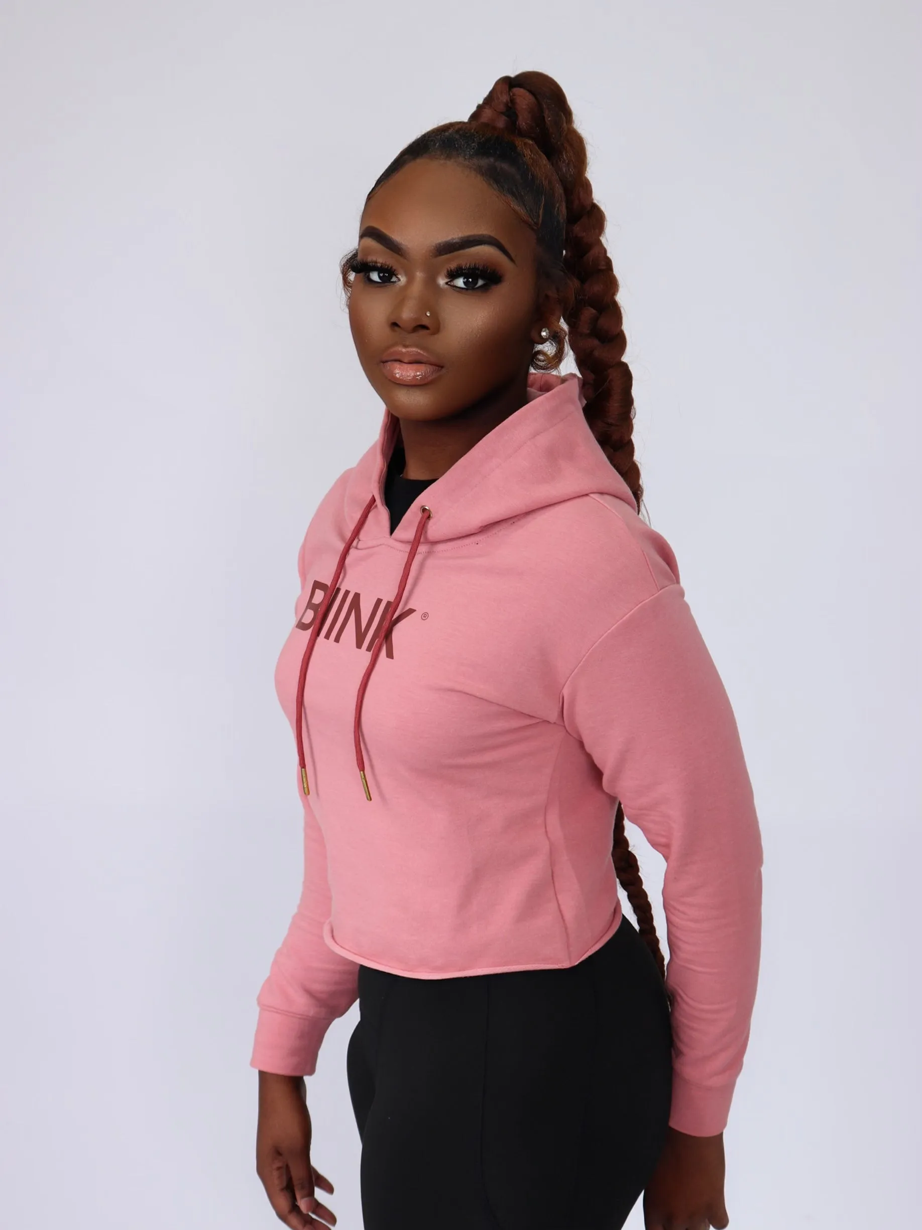 BIINK Crop Hoodie WOMEN- Musk Pink