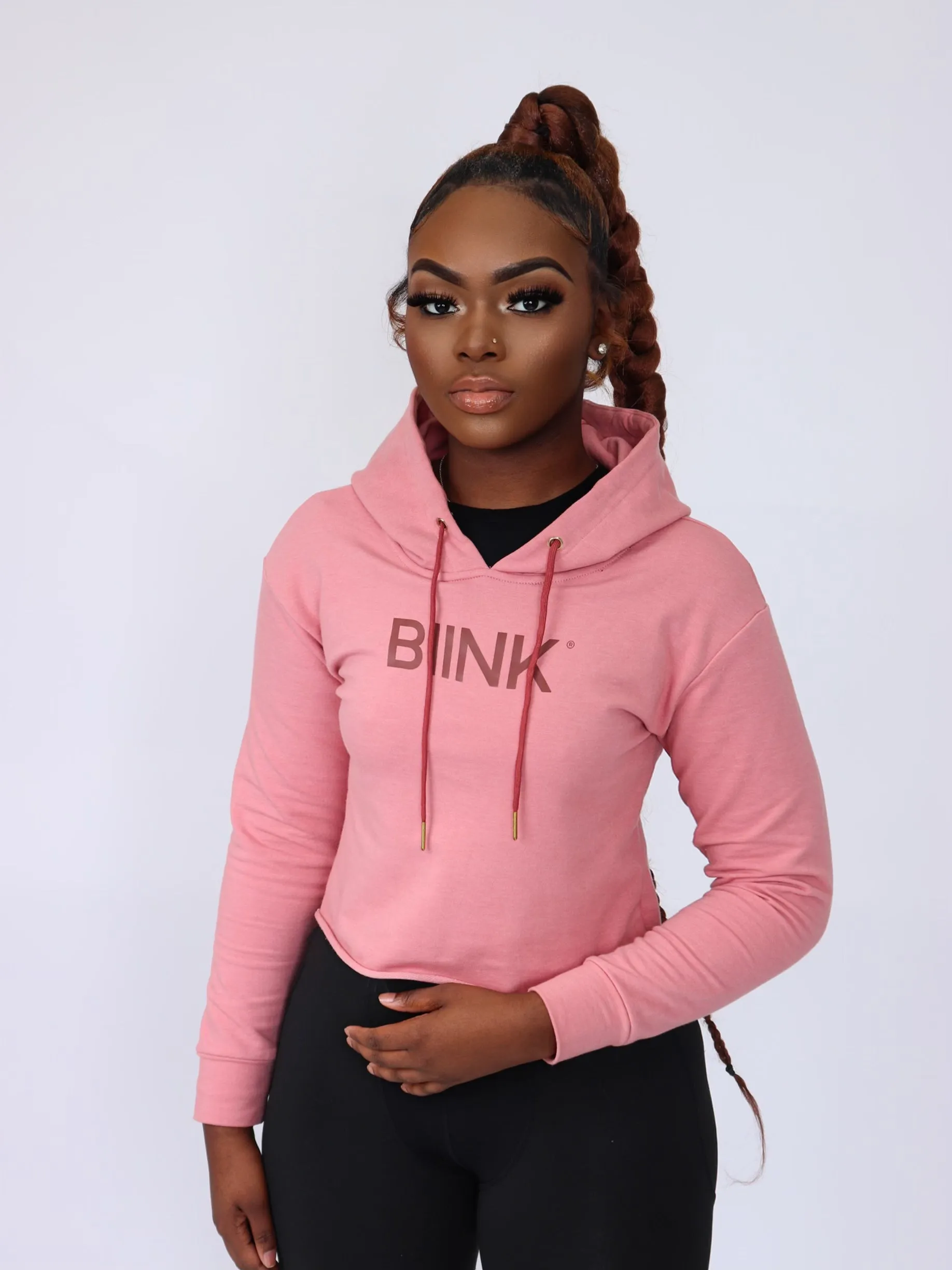 BIINK Crop Hoodie WOMEN- Musk Pink