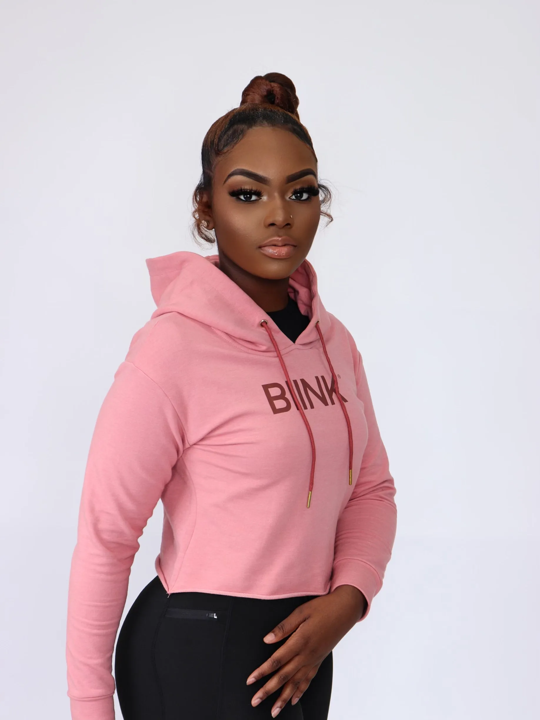 BIINK Crop Hoodie WOMEN- Musk Pink