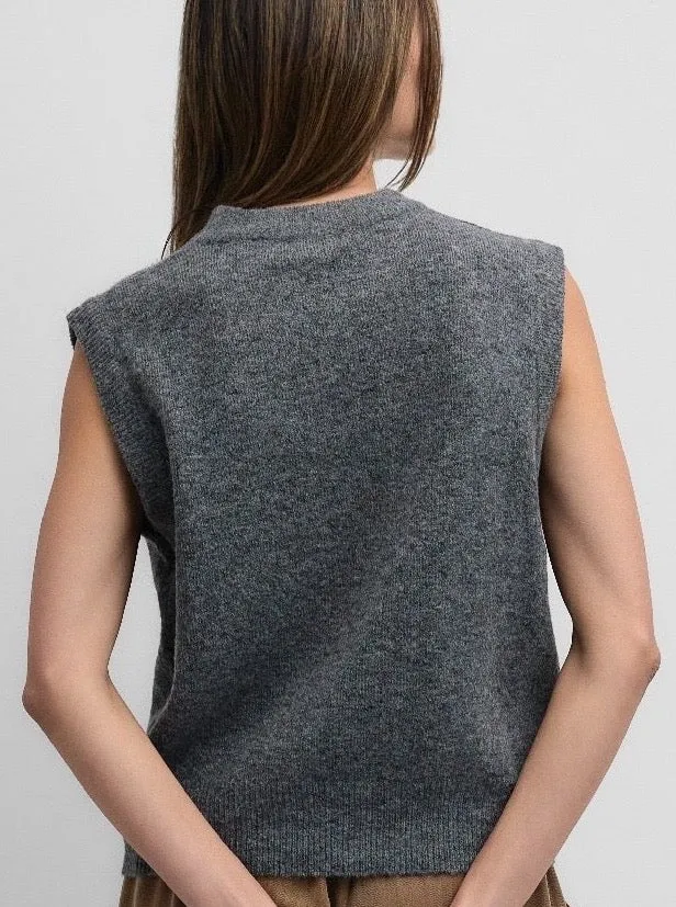 MicroPerforated Details Billy Vest - Grey
