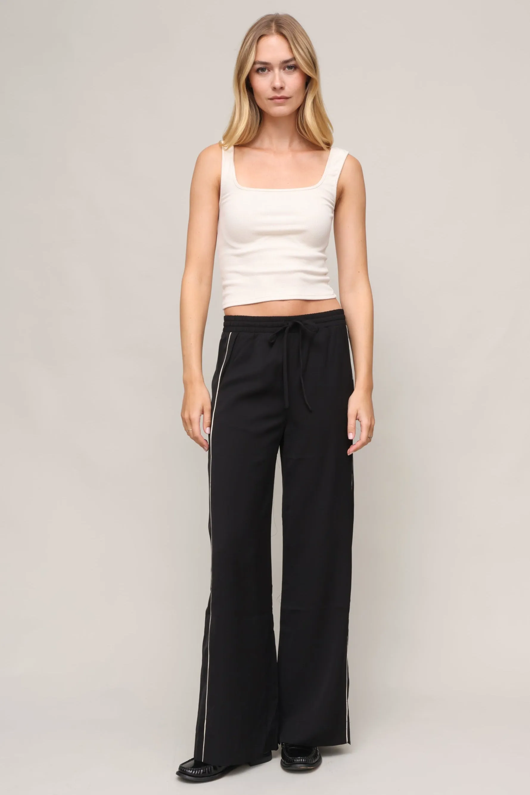 Kaitlyn Lux Rib Binded Tank Reversible Layering Tech Ribbed Hemline
