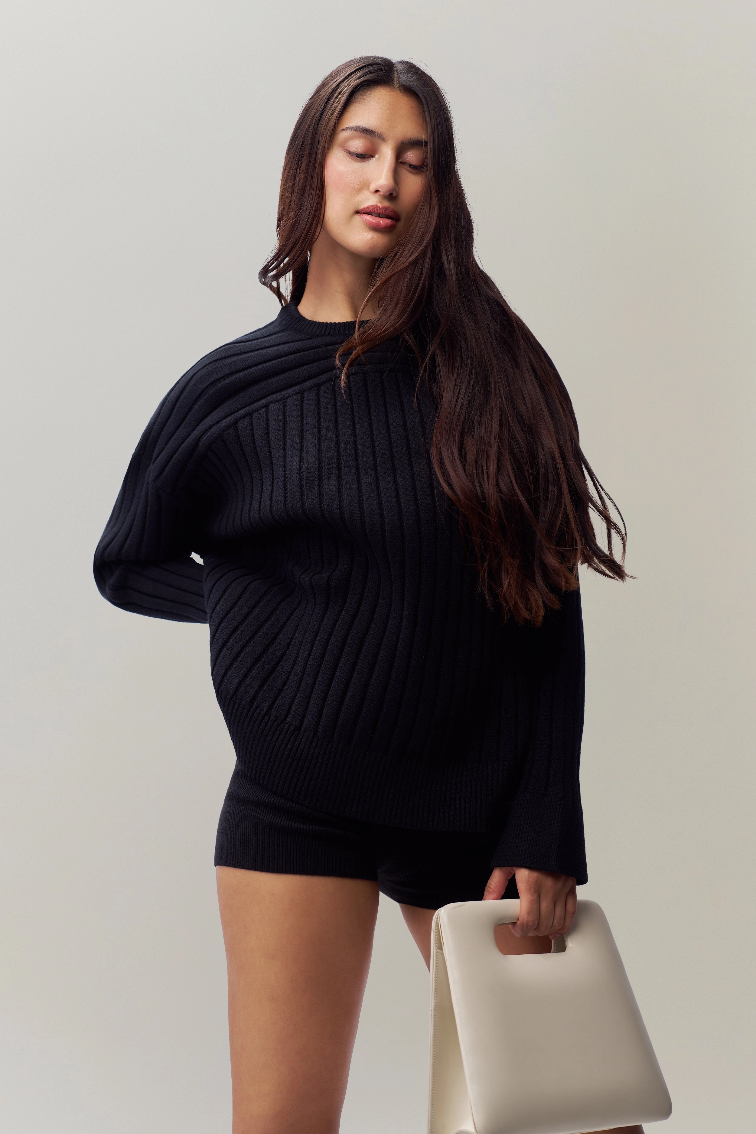 Cleon Rib Knit Pullover Chic Outfit Recycled Fiber