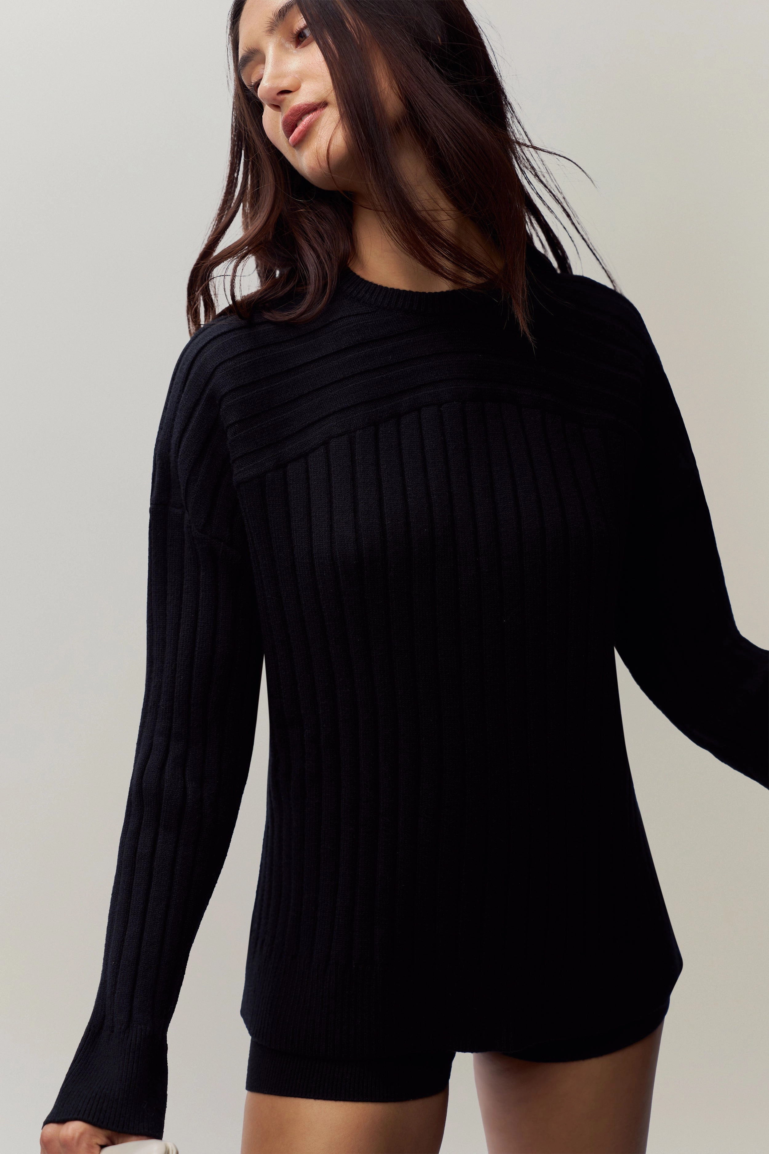 Cleon Rib Knit Pullover DropShoulder Design