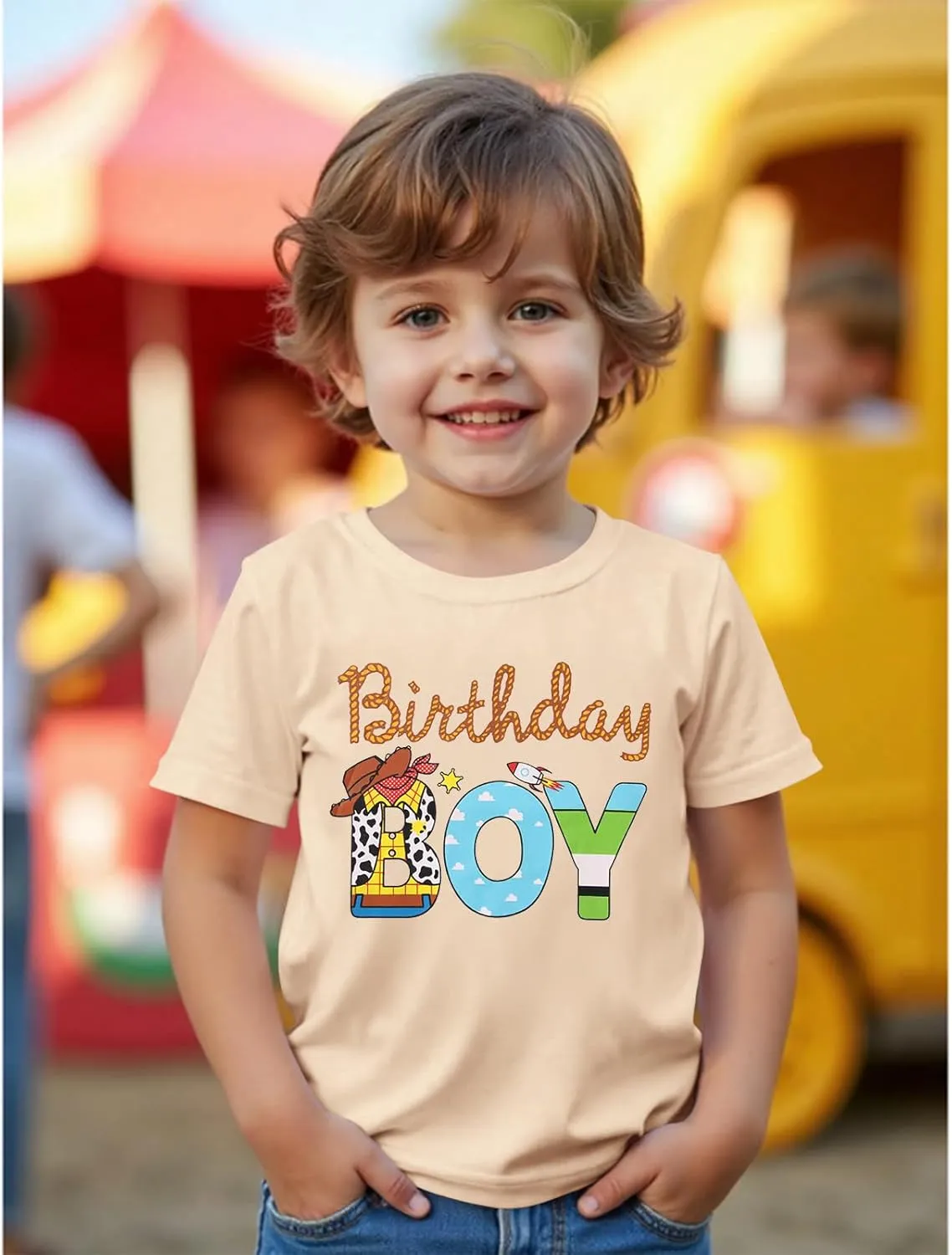 Birthday Boy Shirt Toddler Boys Cartoon Graphic Birthday T-Shirts Kids 1st 2nd 3rd 4th 5th 6th Bday Party Gift Tees