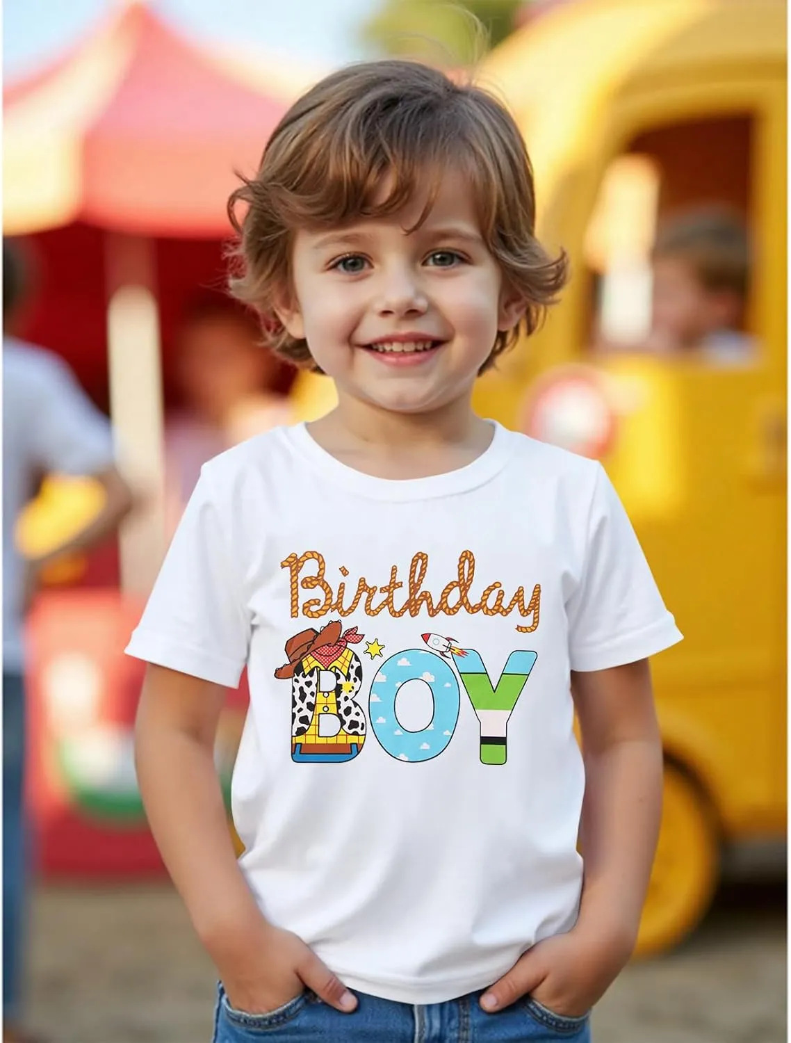 Birthday Boy Shirt Toddler Boys Cartoon Graphic Birthday T-Shirts Kids 1st 2nd 3rd 4th 5th 6th Bday Party Gift Tees