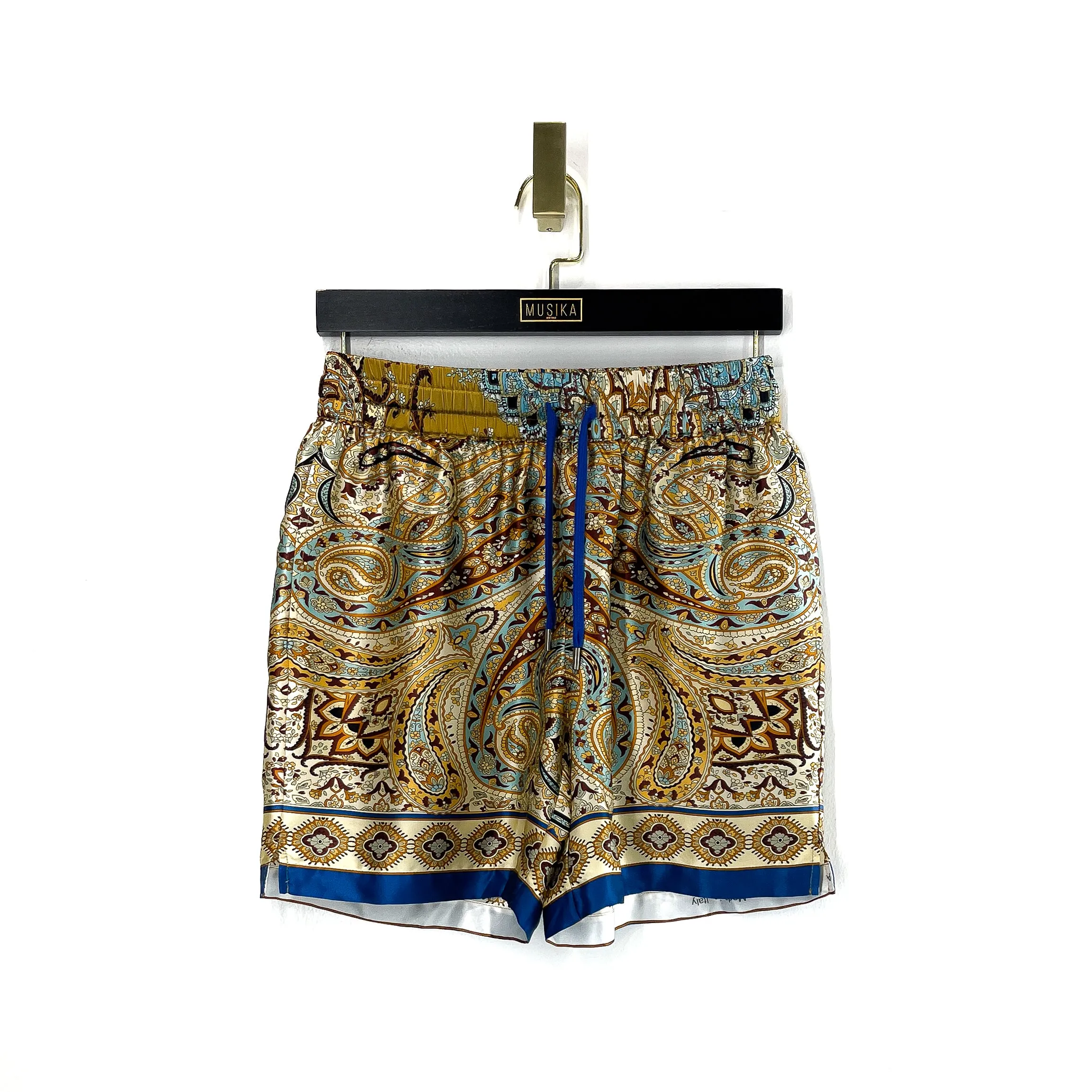 Bisque Enlarged Paisley Silk Shorts