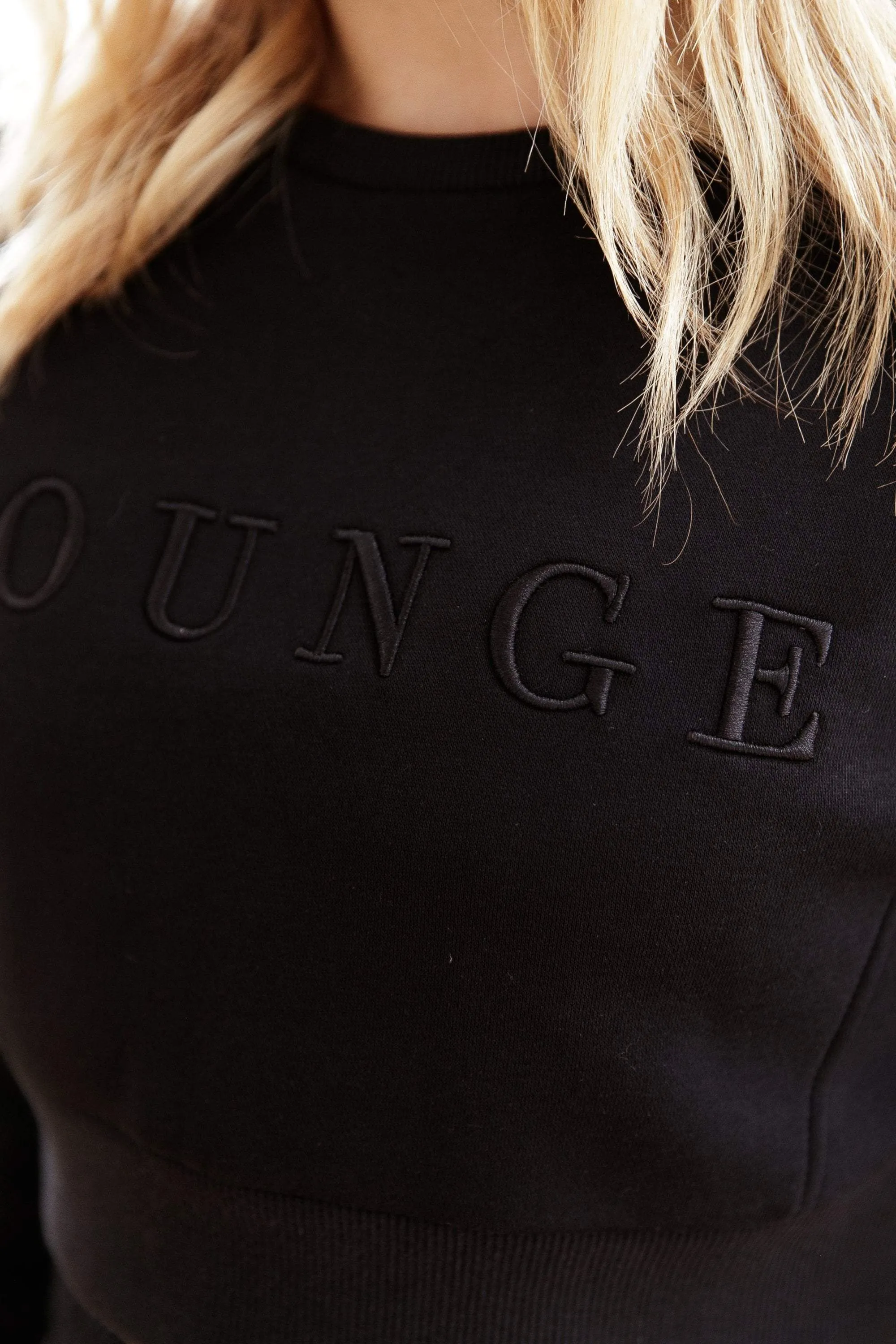 Black Cropped Oversized Sweatshirt