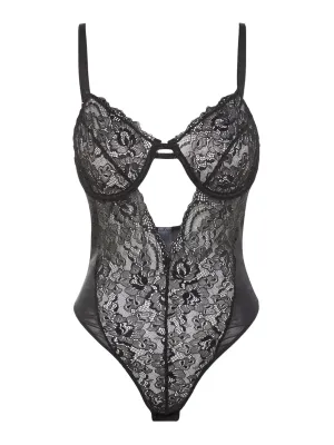 Black Cut-out Detail Lace Body