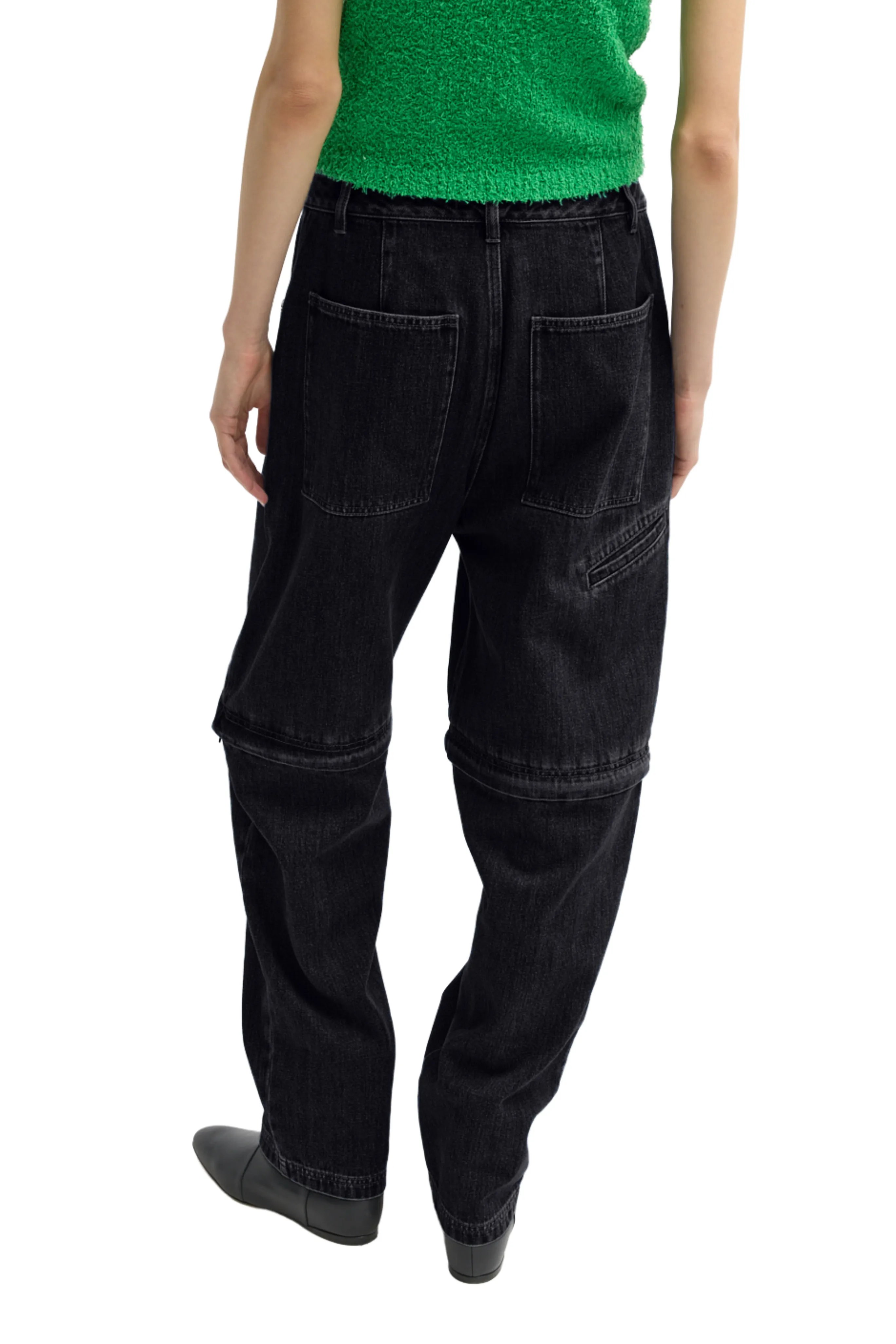 Trend Setter Vintage Lover Black Denim Lars Convertible Zip Jean