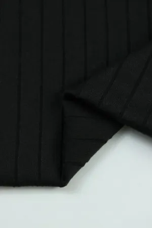 Black Seville Wide Rib Knit