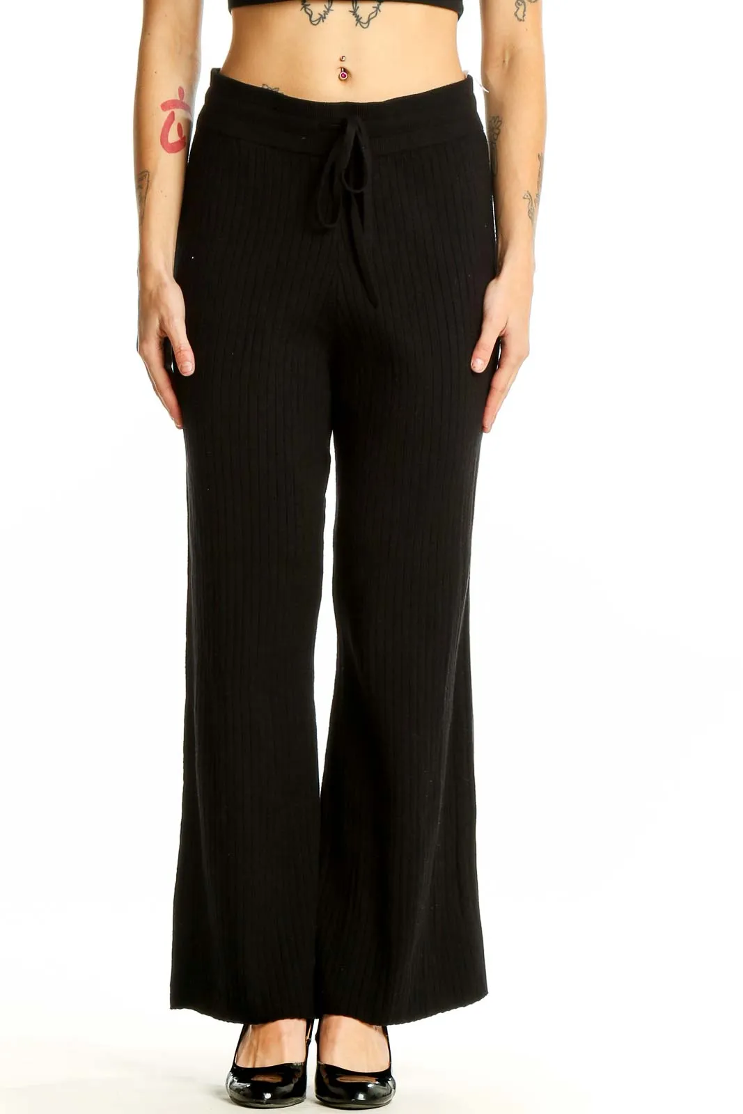 Black Wide-Leg Lounge Pants