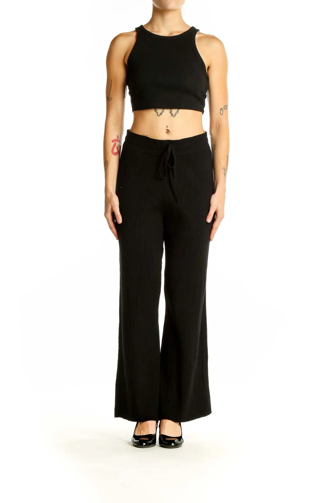 Black Wide-Leg Lounge Pants
