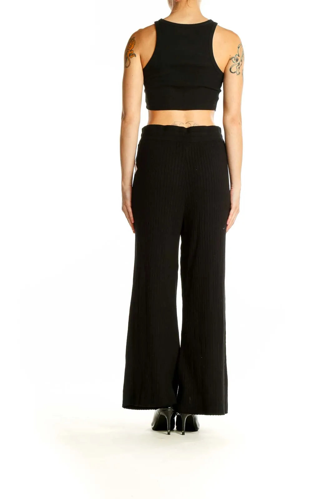 Black Wide-Leg Lounge Pants