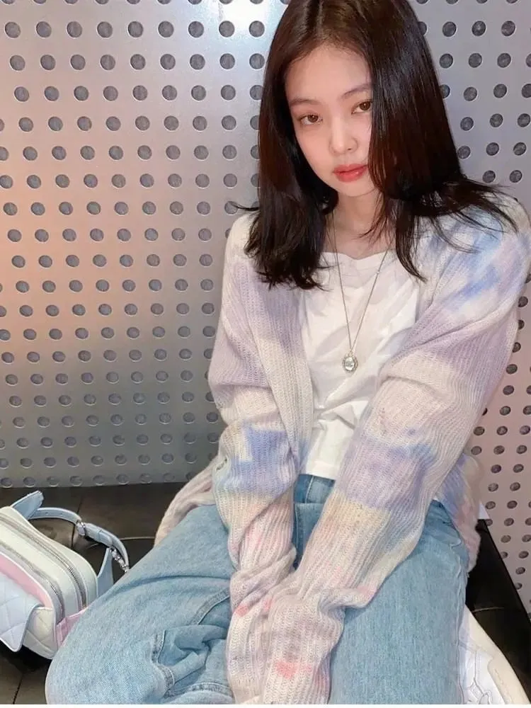 Blackpink Jennie Kim Oversized Pastel Knit Sweater