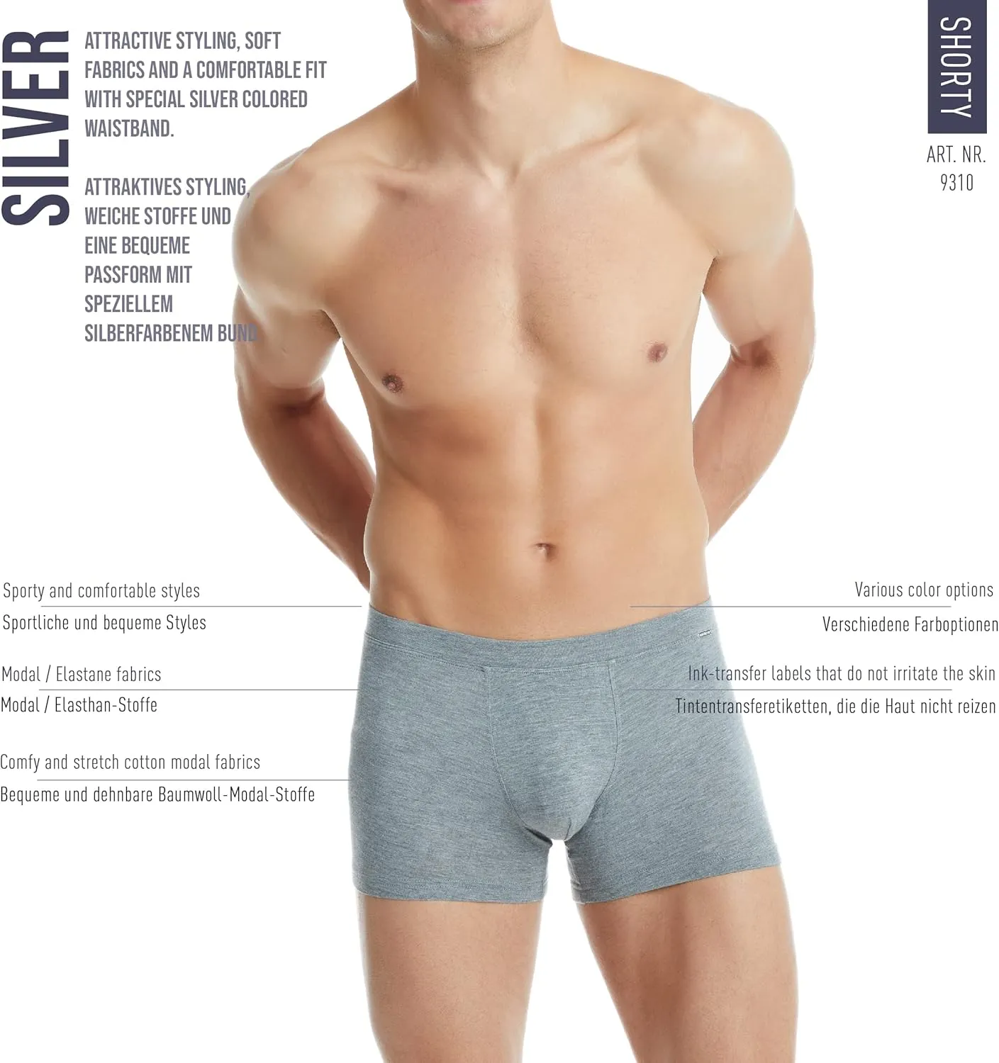 Blackspade Tender Cotton Lite Mens Boxer Briefs - Advanced Fabric, Elastic Waistband - Boxer Brief for Men