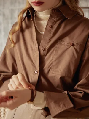 Relaxed Hoodie Blanche Brown Blouse