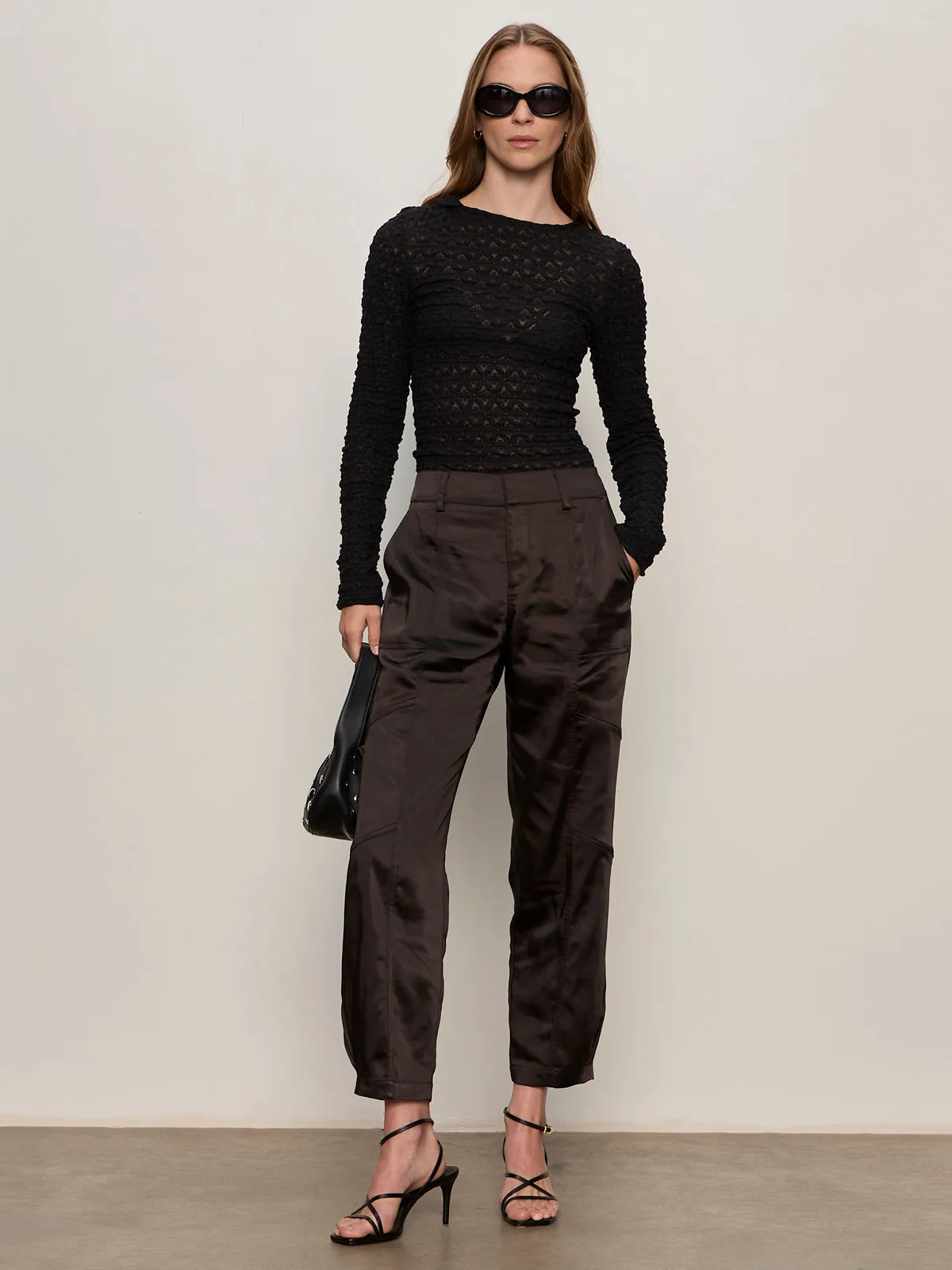 Comfy Style Sahara Satin Tapered Pant Black