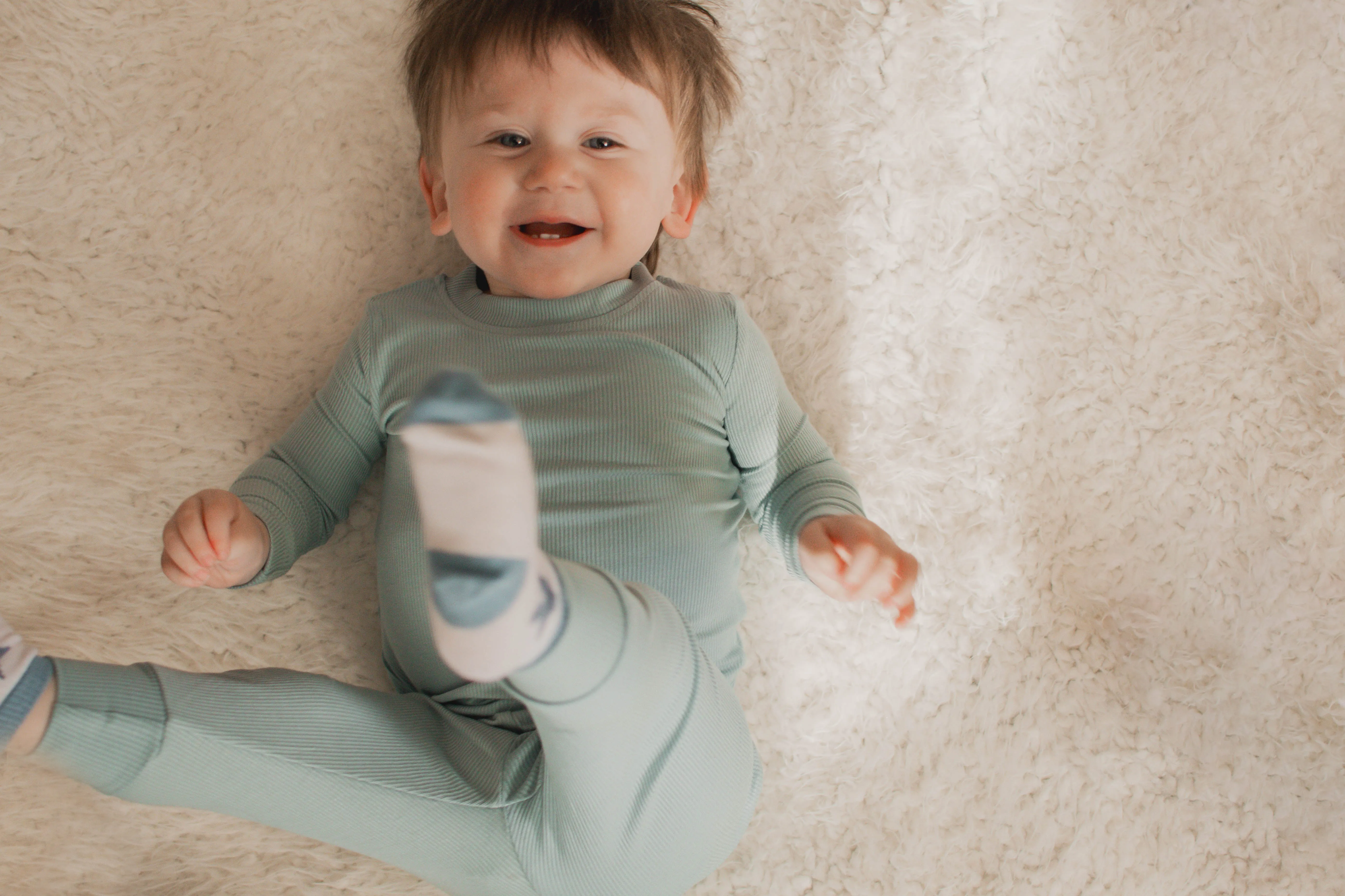 blue bird ribbed jammies