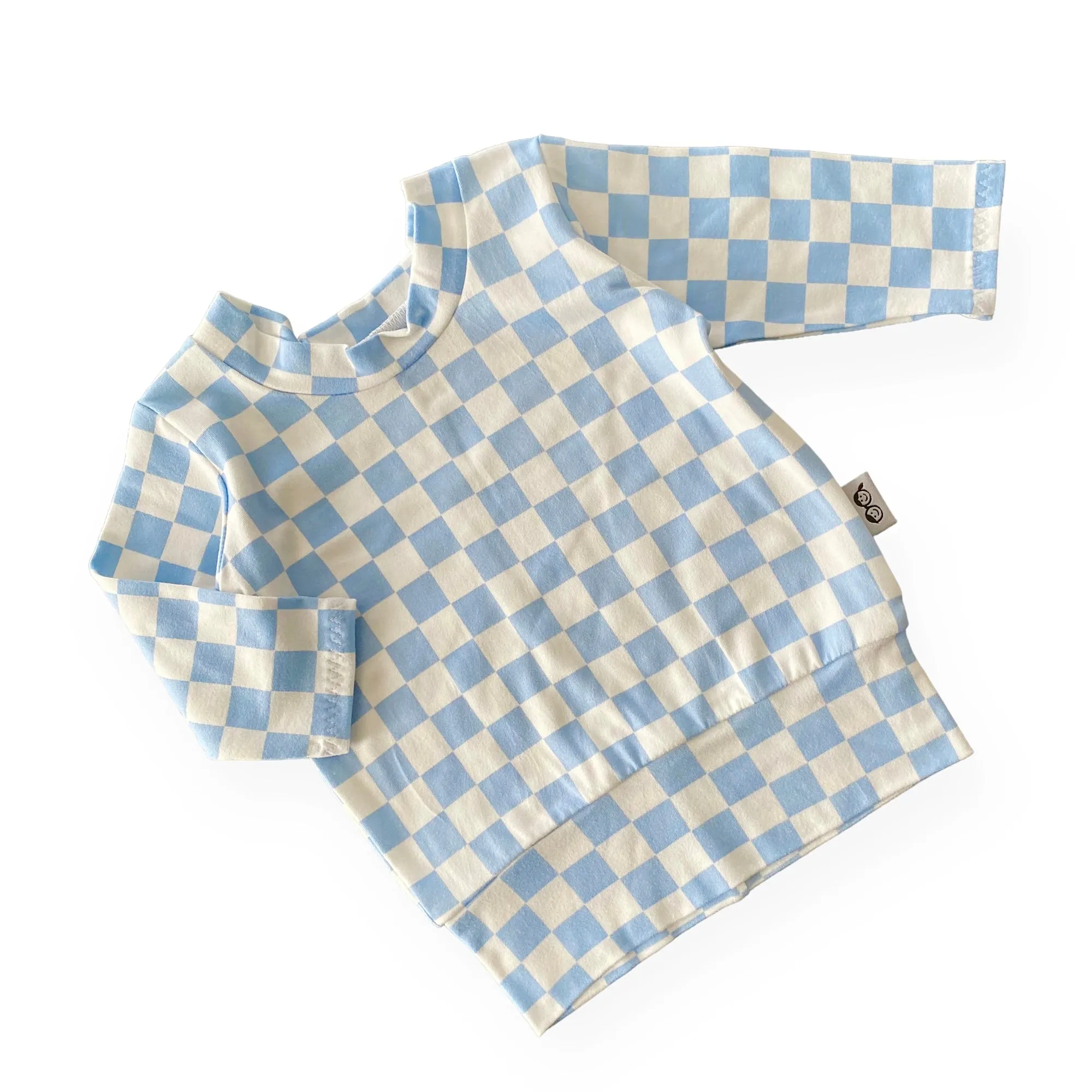 Blue Retro Checkered Lounge Set