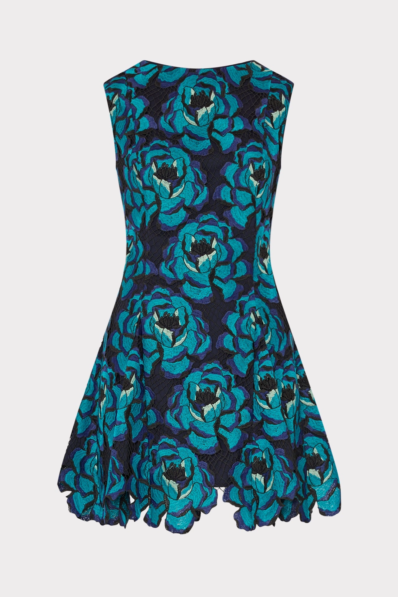 Blue Blossom Mini Dress Textured Flow All-season