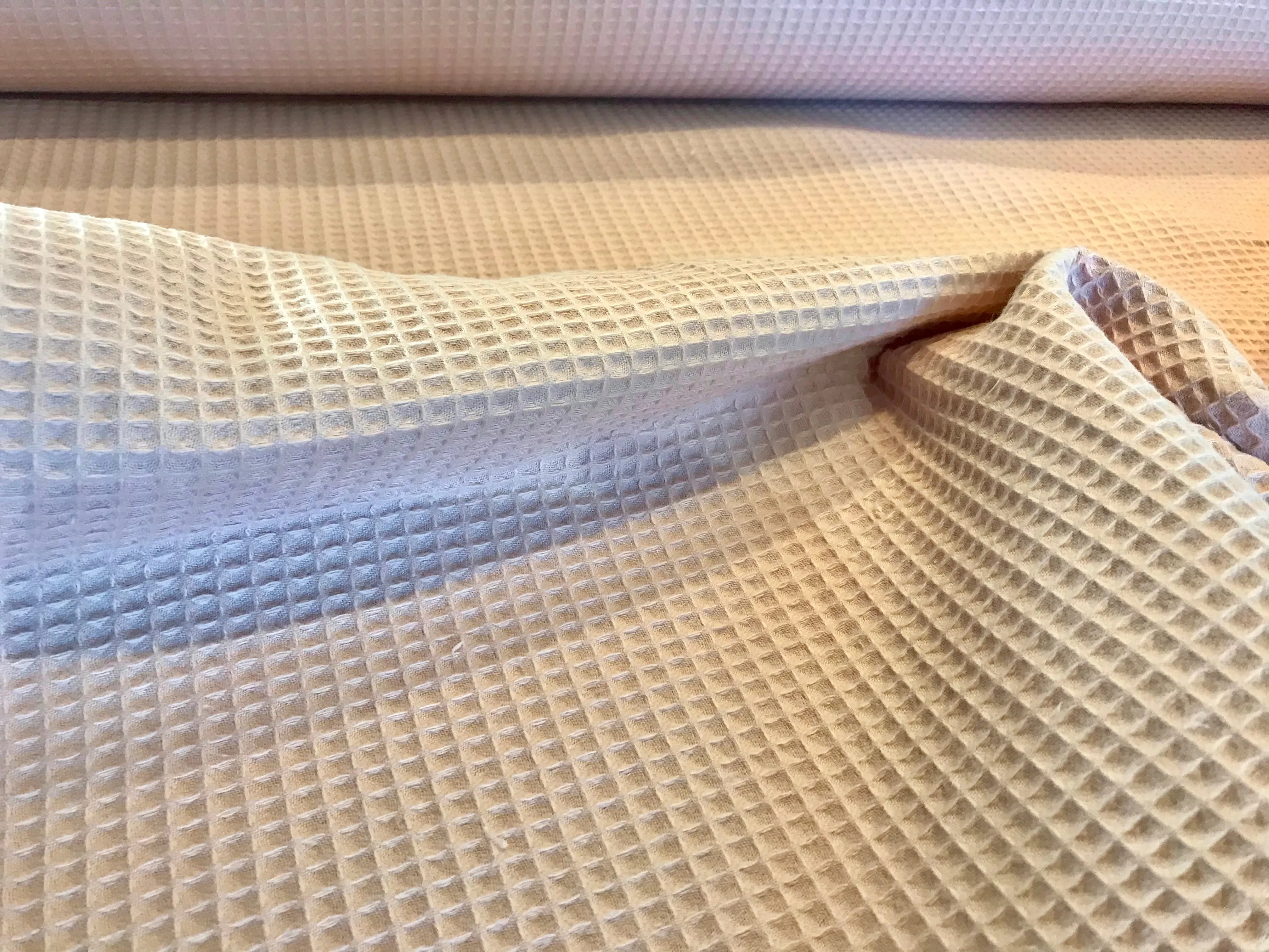 Blush 100% Organic Cotton Waffle.    1/4 Metre Price