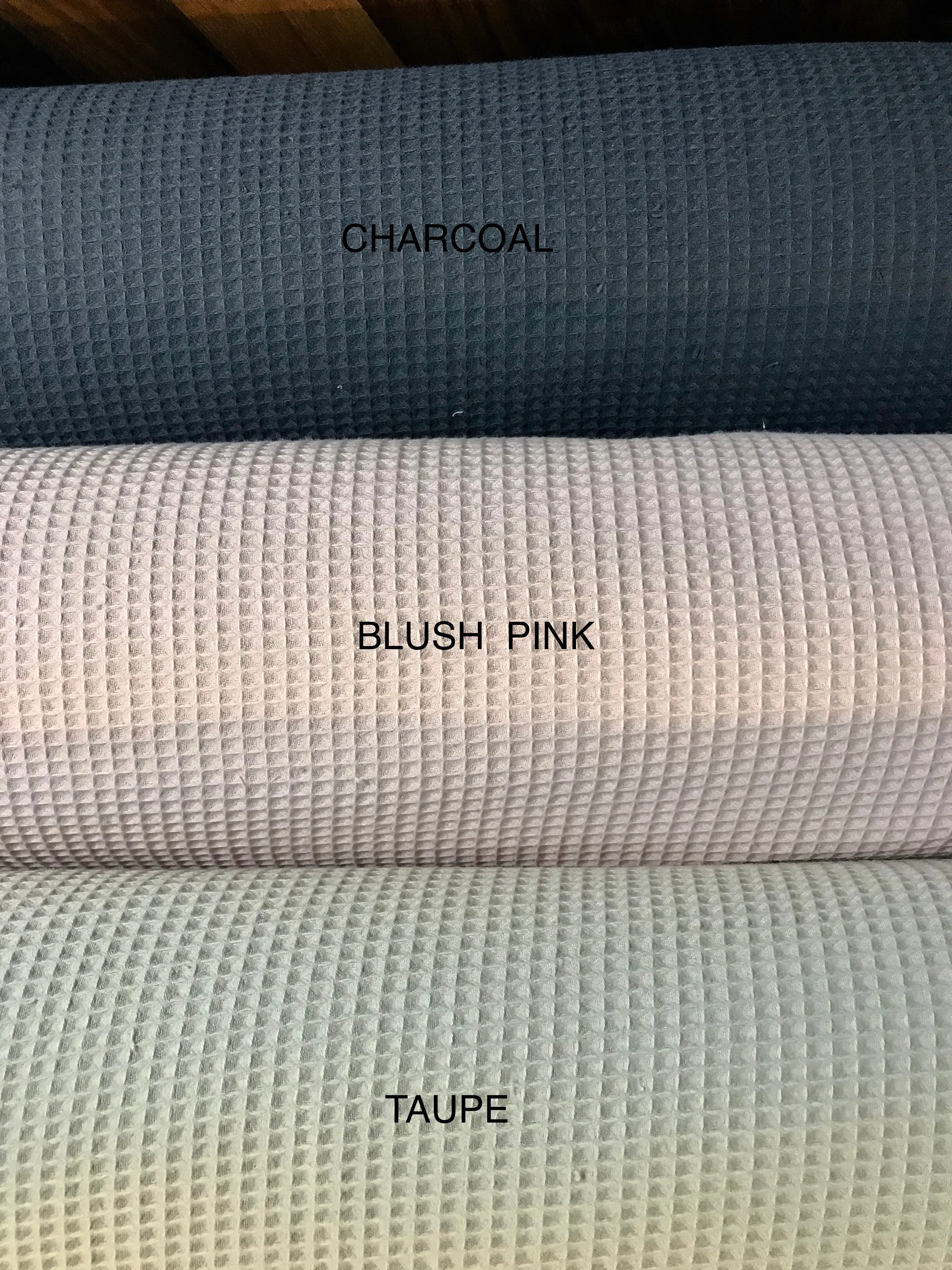 Blush 100% Organic Cotton Waffle.    1/4 Metre Price