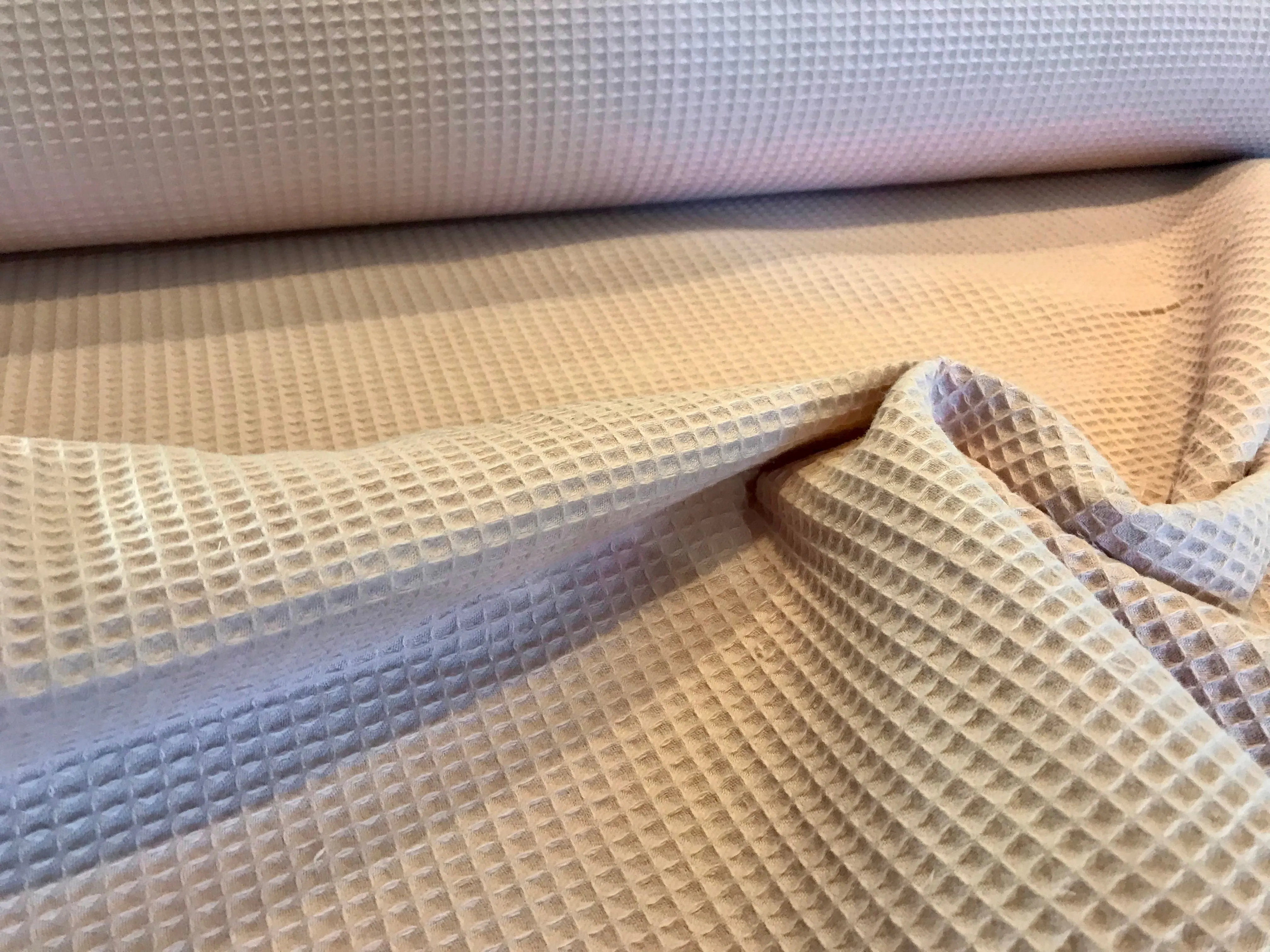 Blush 100% Organic Cotton Waffle.    1/4 Metre Price