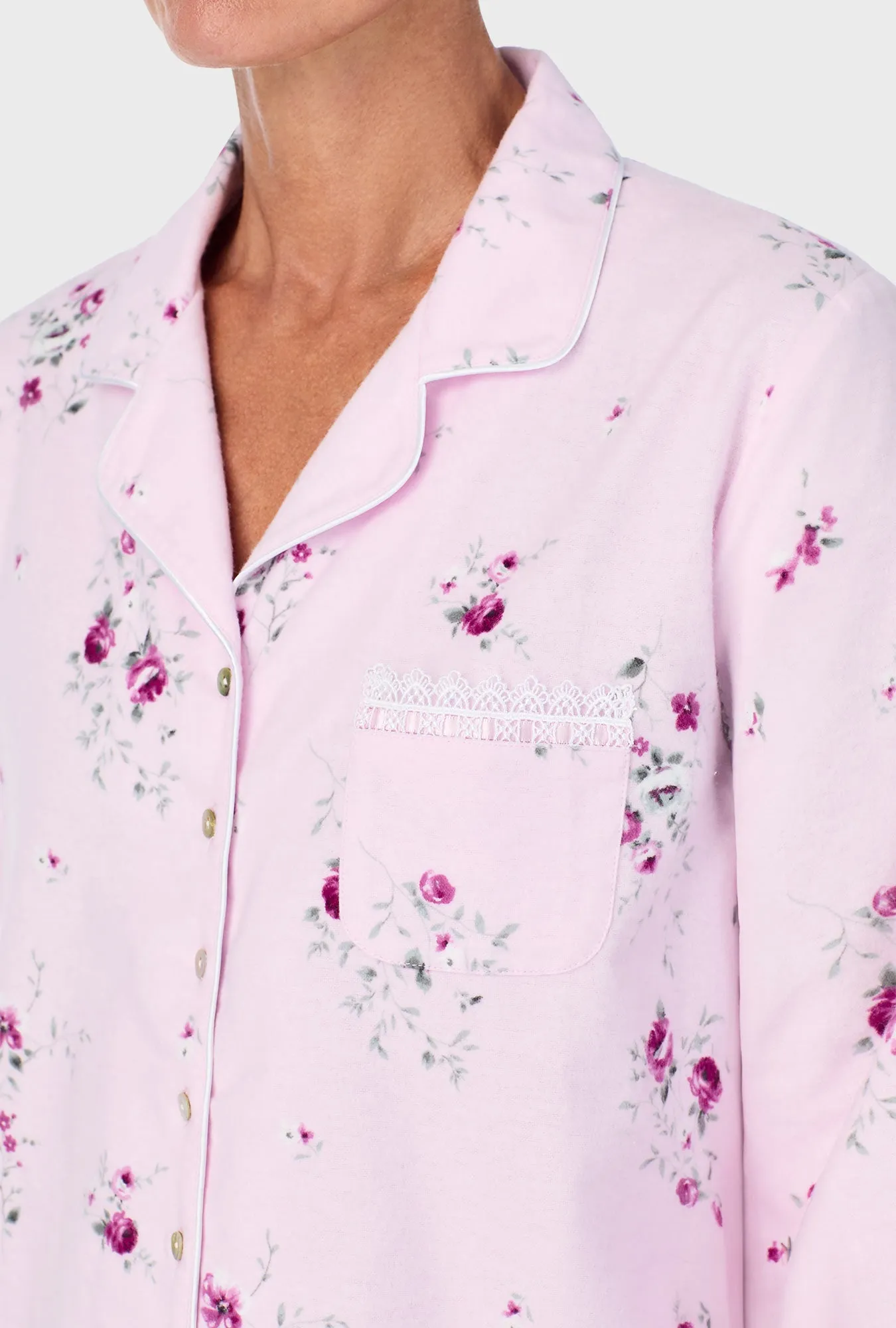 Blush Pink Floral Notch Collar PJ Set