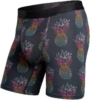 BN3TH Men's Classic Icon Boxer Briefs, 3-D Pouch, Breathable TENCEL Modal, Anti-Chafing, No-Roll Waistband, Lightweight Athletic Underwear, Moisture-Wicking, 6.5" Inseam, Pineapple Fade Black - Small