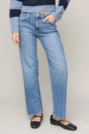 Mid Rise Stretch Bow Boyfriend Casual Essentials Full Comfort