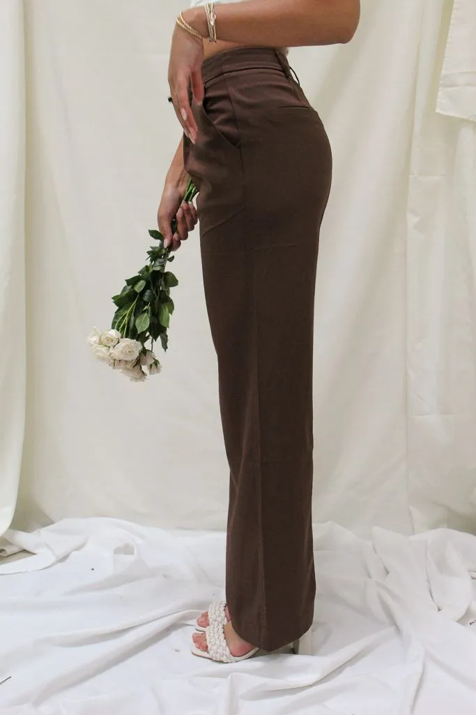 Adore You Trousers - Chocolate Reinforced Seams Cozy Touch