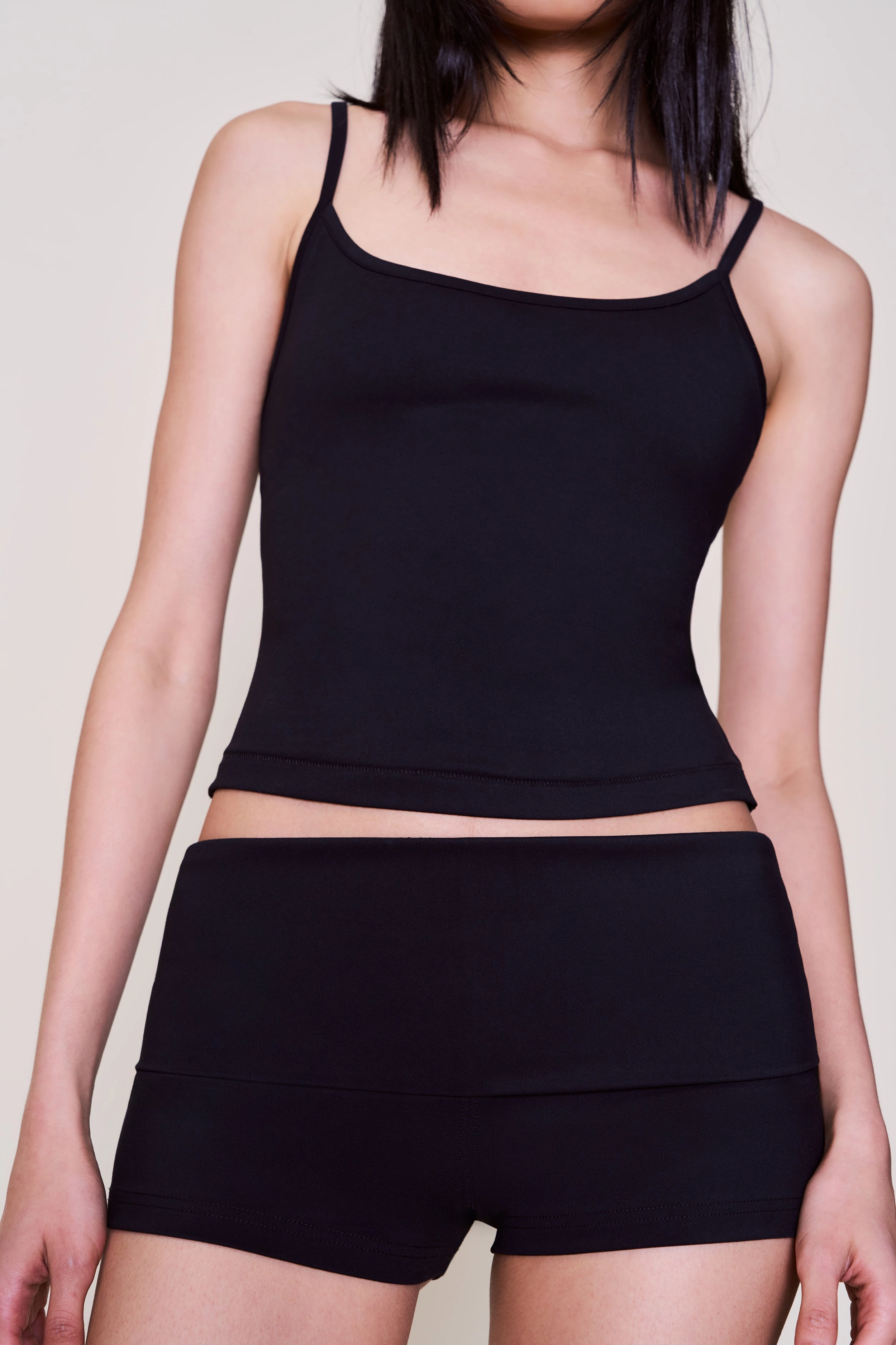 Athletic Fit Polyester fabric Body Fold-Over Micro  Short