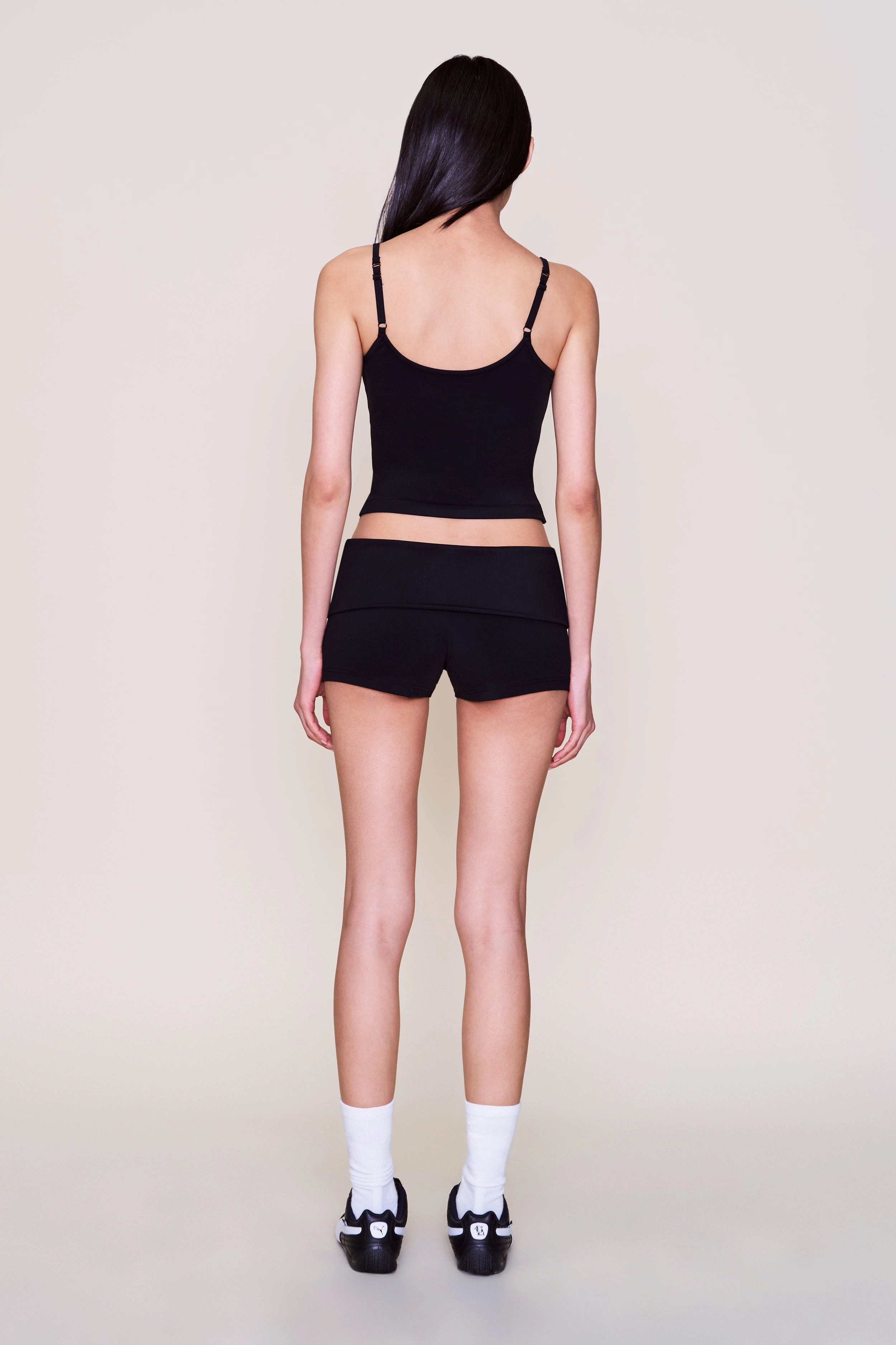 Sports Wear Minimal Waist Body Fold-Over Micro  Short