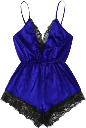 Bodysuit for Women Babydoll Lace Chemise Sling Bra Panties 3 Piece Sleepwear Bobystocking Sexy Mesh Nighties