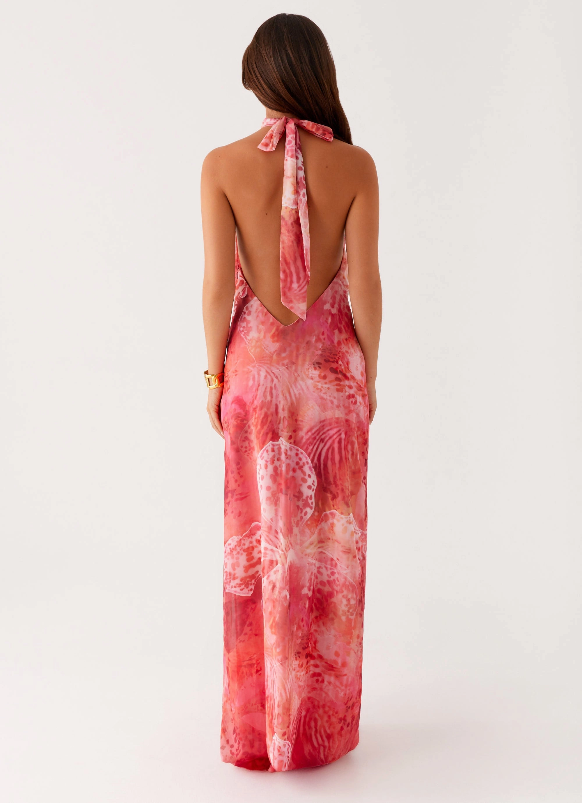 Fashionable Touch Festive Mood California Maxi Dress - Flamingo Fling