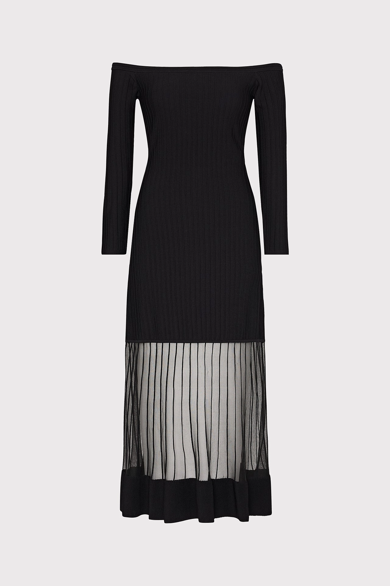 Off The Shoulder Sheer Knit Midi Dress Fall Mood