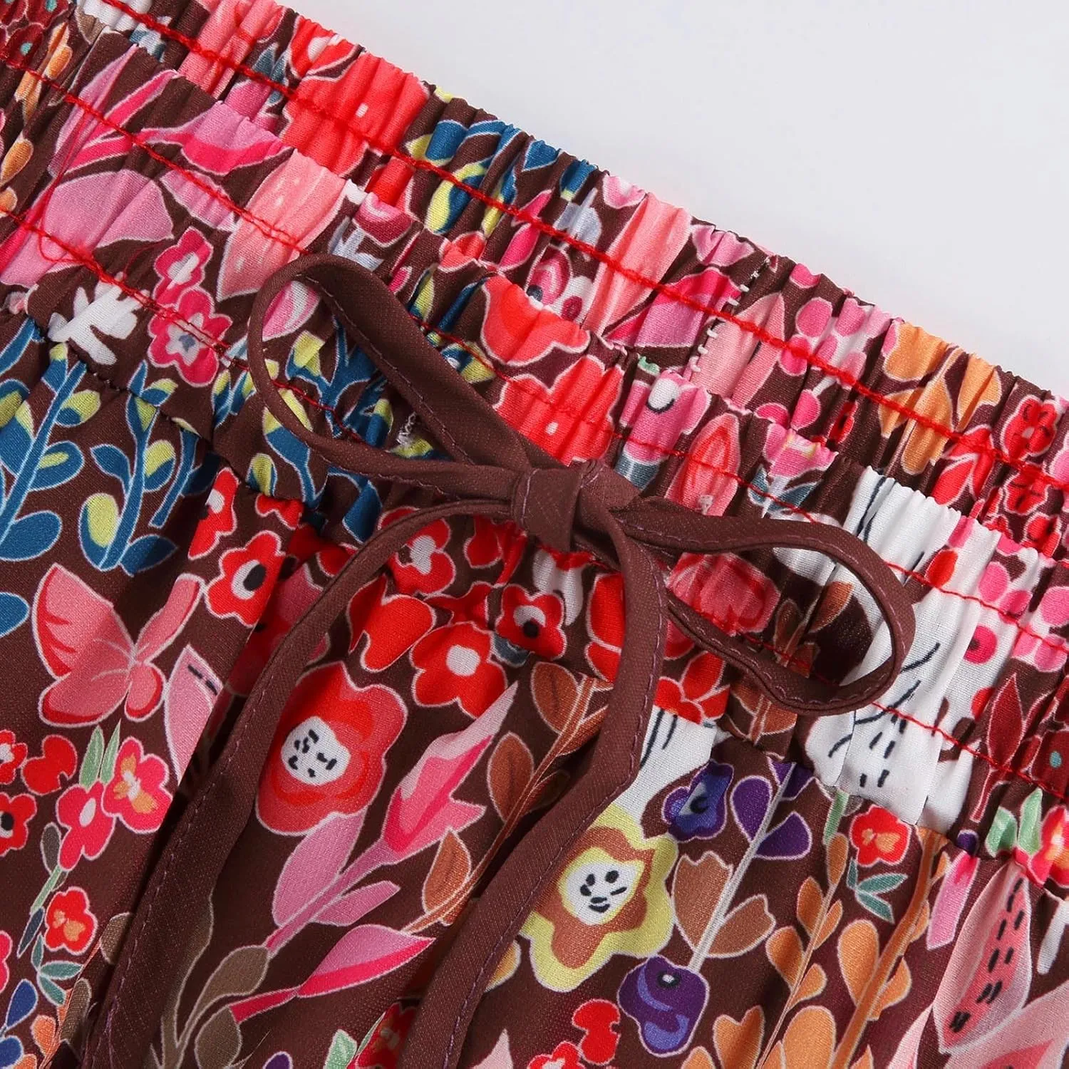 Boho Maxi Skirts for Women 2025 Summer Floral Flowy High Waisted Plus Size A Line Tiered Long Skirt with Pockets