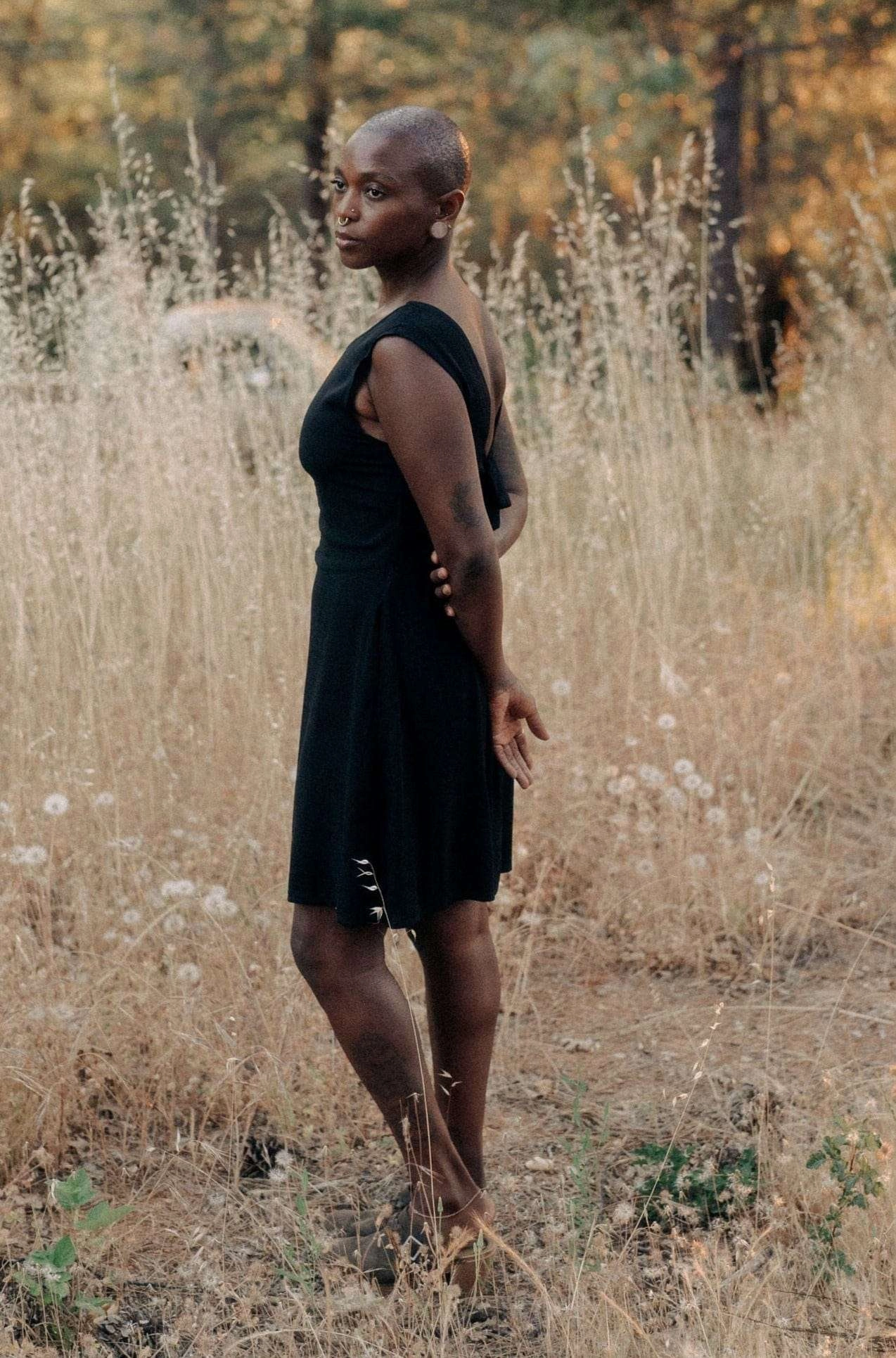 Simple Elegance Timeless Comfort Wear Archie Dress in Black Rayon
