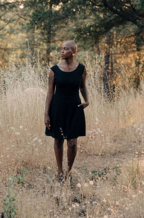 Archie Dress in Black Rayon Tasteful Detail Timeless Style Wear