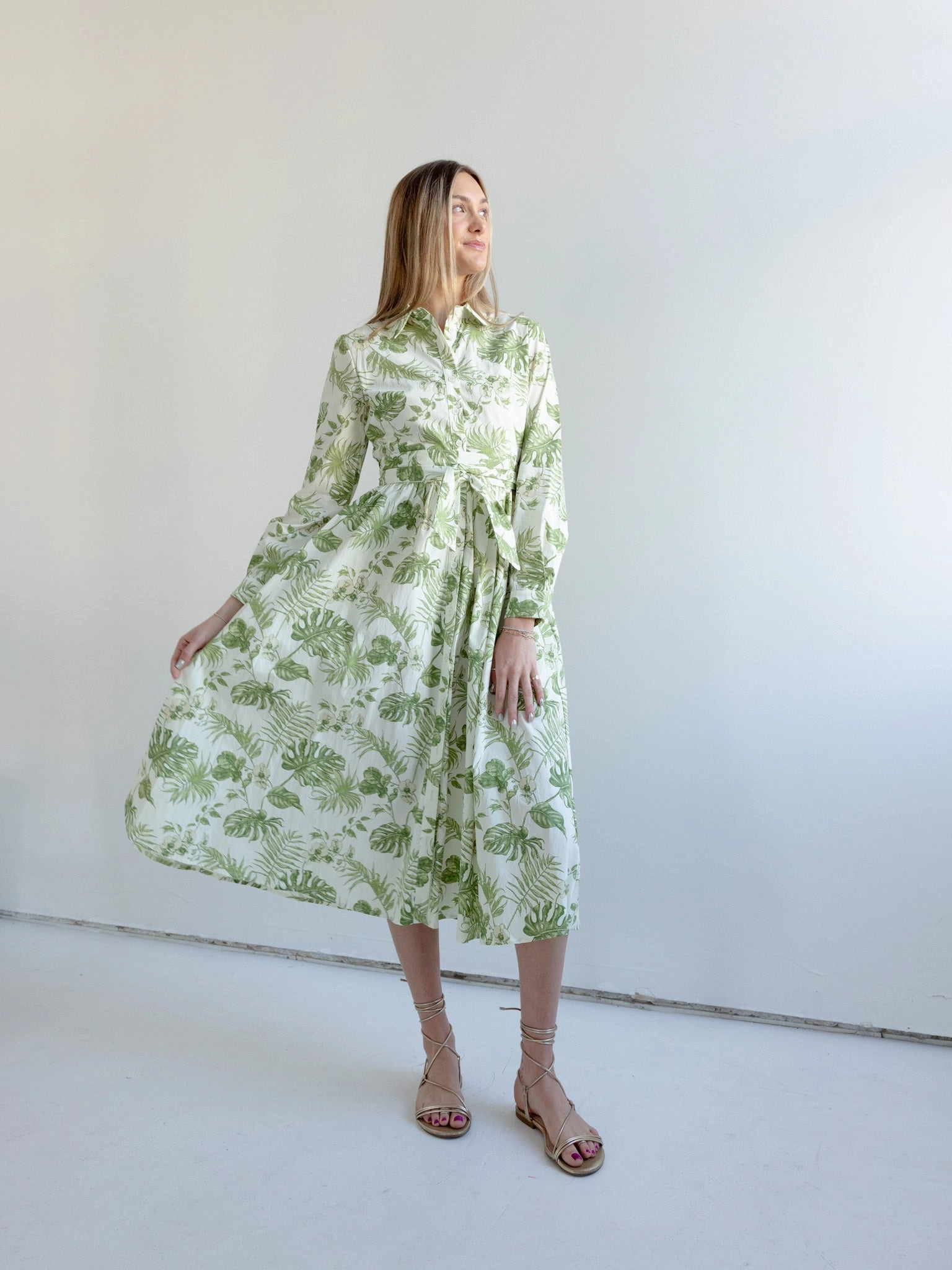 Fern Belted Midi Dress Flawless Construction