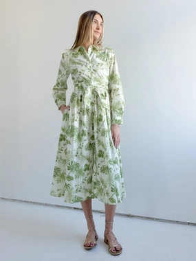 Fern Belted Midi Dress Street-Style Urban Style